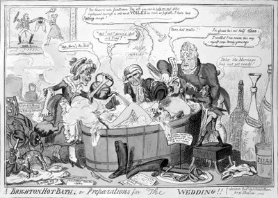 A Brighton Hot Bath, or Preparations for the Wedding by George Cruikshank